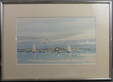 YVES PARENT - NEWPORT RI HARBOR PAINTING