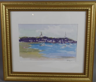 DAVID LAZARUS - NANTUCKET HARBOR PAINTING