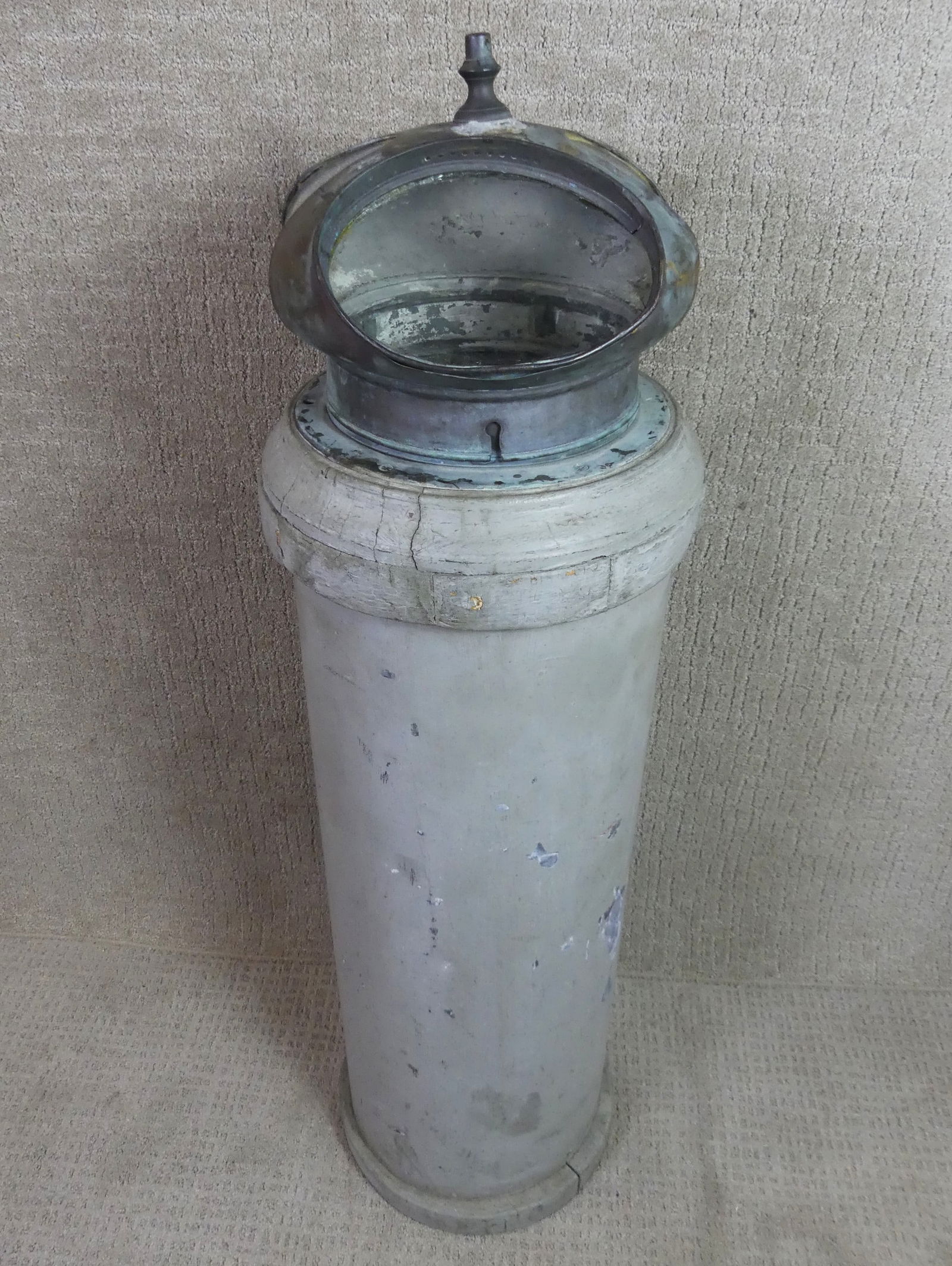 EARLY WOOD & BRASS BINNACLE (1 of 2)