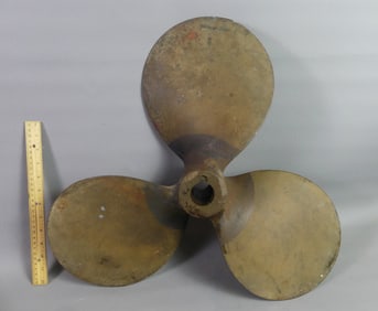 OLD BRASS BOAT PROPELLER