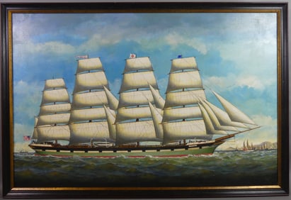 CHINA TRADE PAINTING - SHIP IN HONG KONG