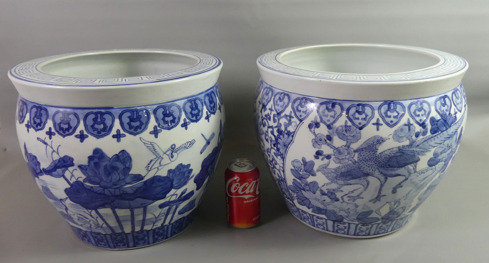 PAIR VINTAGE CHINESE LARGE PLANTERS (1 of 4)