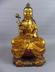 GILTWOOD BUDDHA SCULPTURE