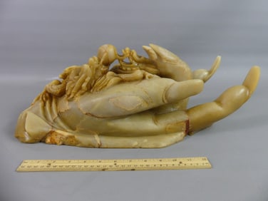 CHINESE CARVED STONE BUDDHA HAND