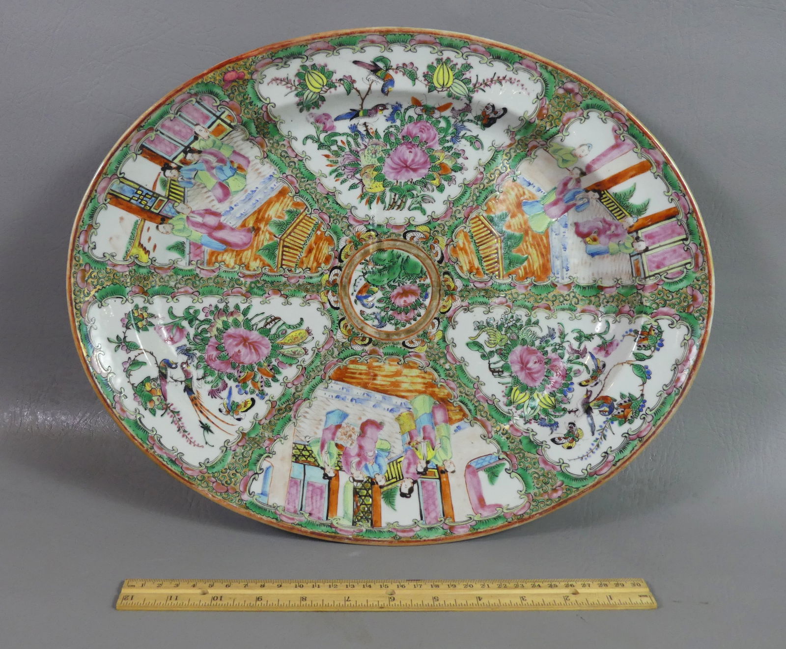 CHINESE ROSE MEDALLION TREE & WELL PLATTER (1 of 3)