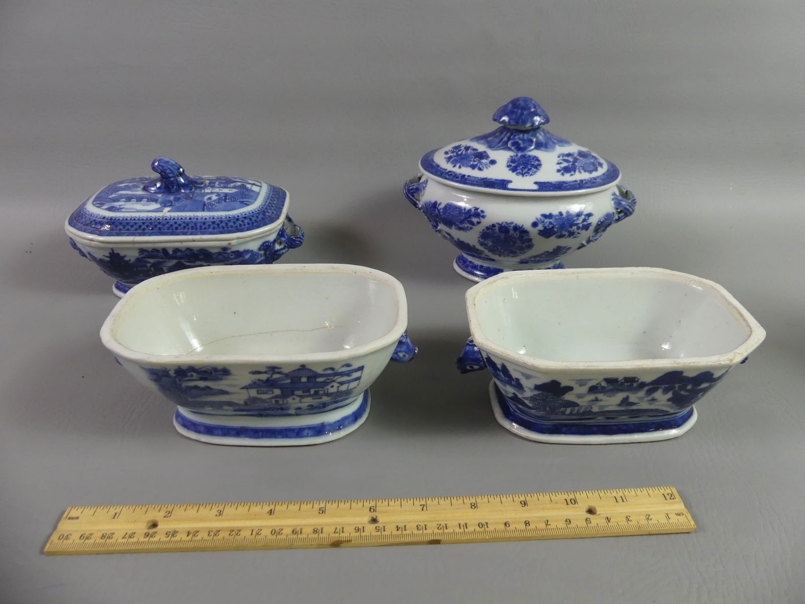 4 PIECES ANTIQUE CHINESE CANTON (1 of 3)