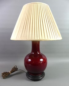 CHINESE OXBLOOD VASE / LAMP