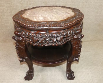 ANTIQUE CHINESE MARBLE TOP TABLE
