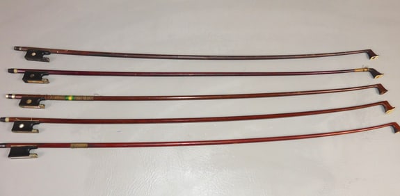 LOT OF 5 VIOLIN BOWS