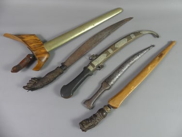 5 OLD ASIAN KRIS DAGGERS