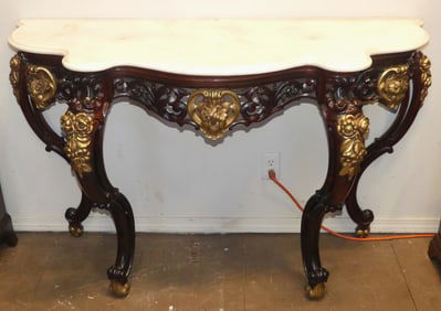 VICTORIAN MARBLE TOP CONSOLE TABLE