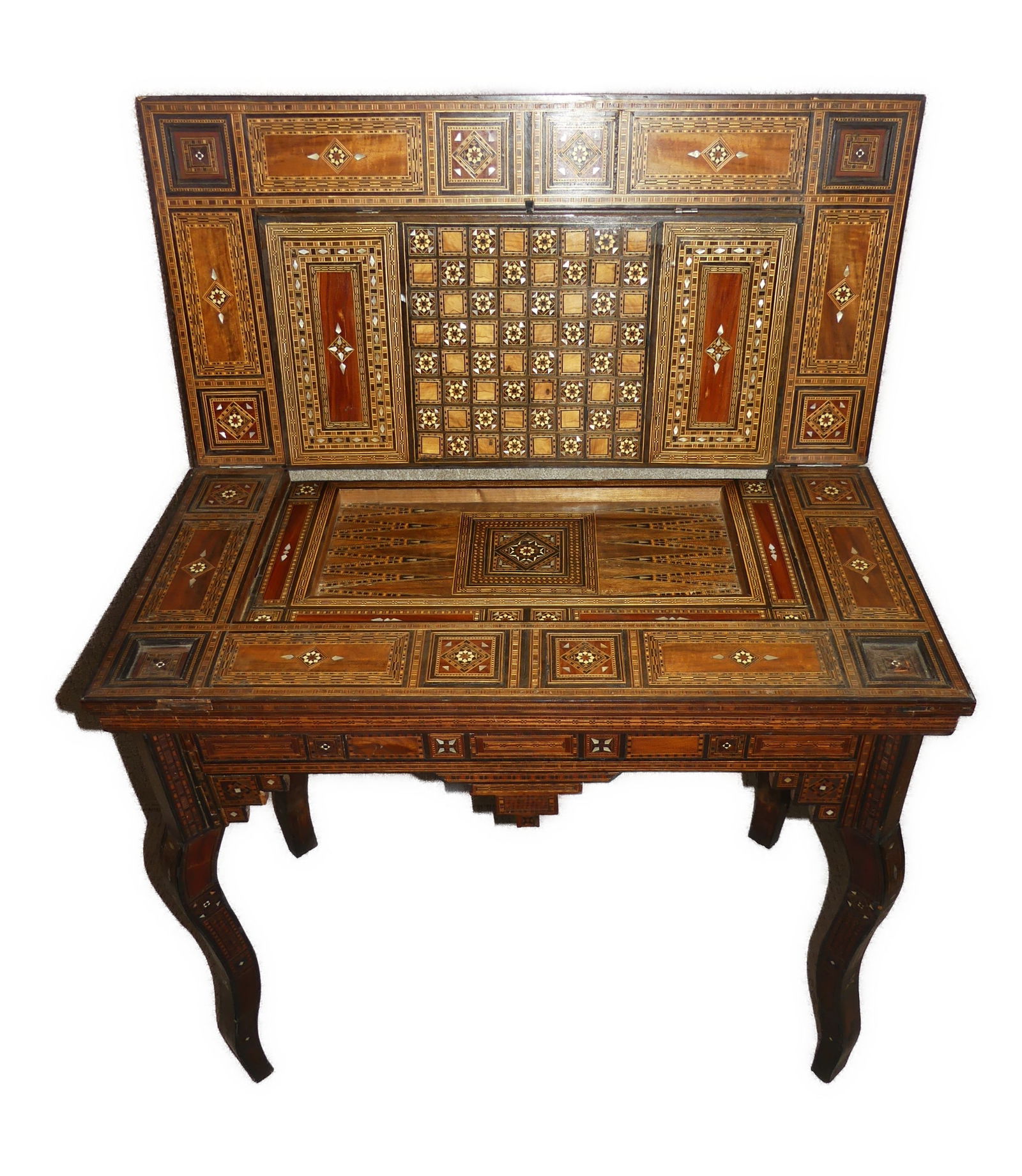 ANTIQUE INLAID MOROCCAN GAME TABLE (1 of 6)