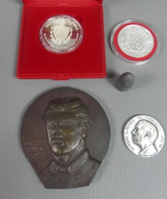 COL. SHAW BRONZE MEDAL & SILVER MEDALS
