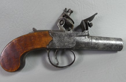 ENGLISH MUFF FLINTLOCK PISTOL - JONES