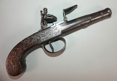 ENGLISH MUFF FLINTLOCK PISTOL - RIDGELY