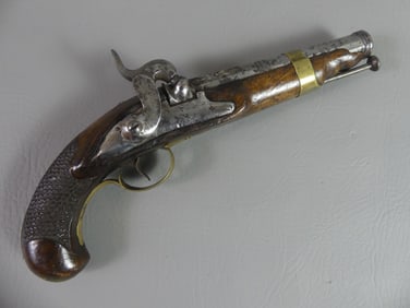 SPANISH PERCUSSION PISTOL - SILVER INLAY