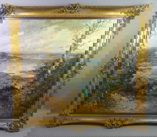 L.G. SCHOSMANN PAINTING - GERMAN LAKE
