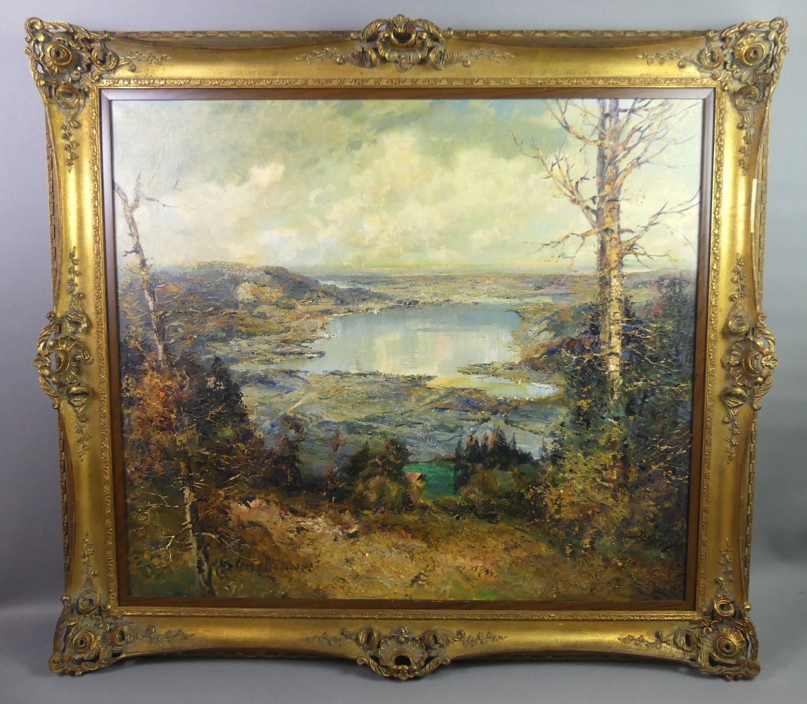 L.G. SCHOSMANN PAINTING - GERMAN LAKE (1 of 5)