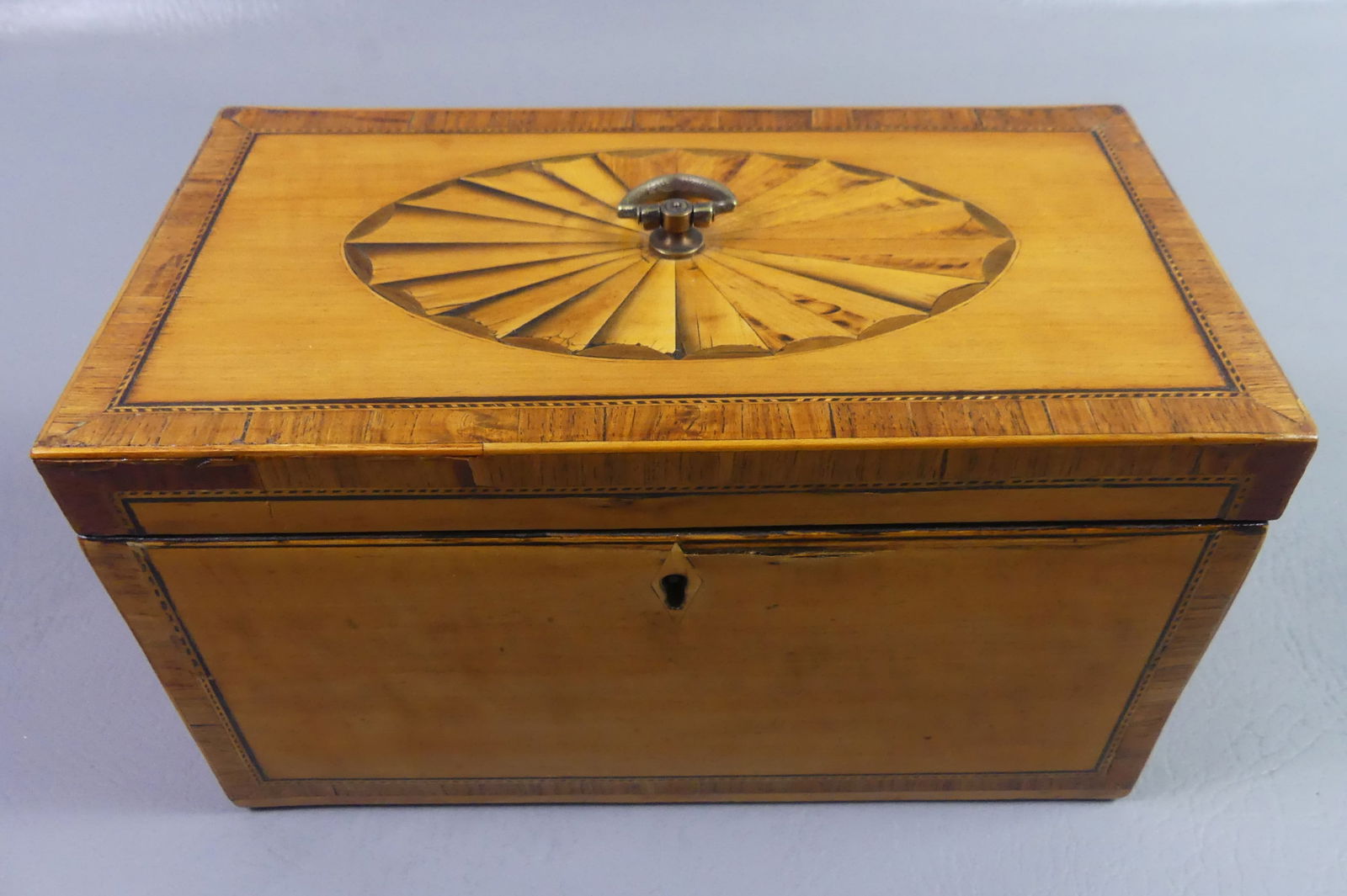 CA. 1800 INLAID DOUBLE TEA CADDY BOX (1 of 3)