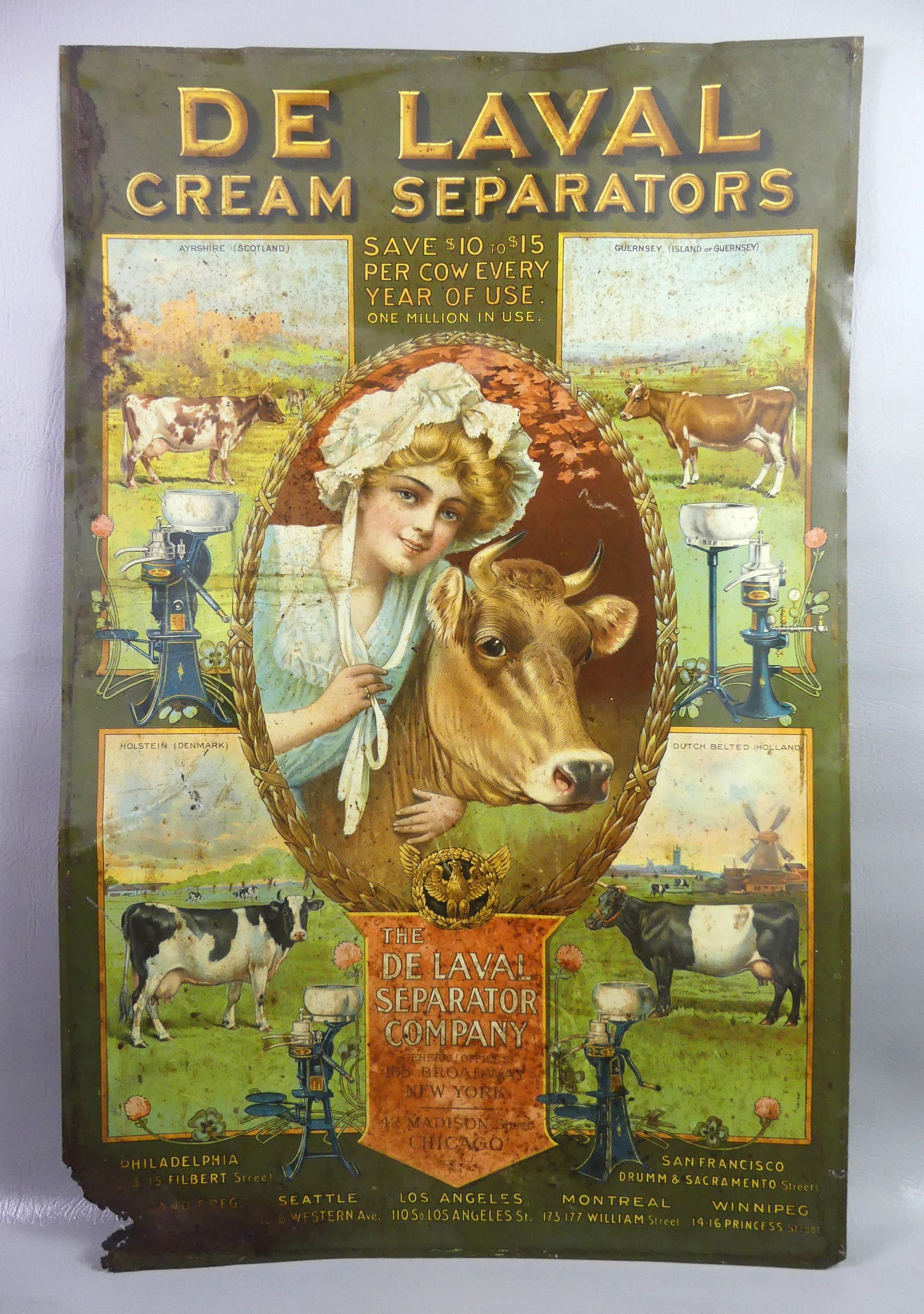 ANTIQUE DELAVAL CREAM SEPARATOR SIGN (1 of 6)