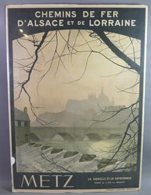 ANTIQUE FRENCH TRAVEL POSTER - METZ 1921