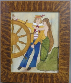 JUDITH BRINCK FOLK ART MERMAID PAINTING