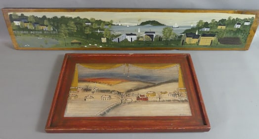 2 VINTAGE FOLK ART PAINTINGS - PHIPPS