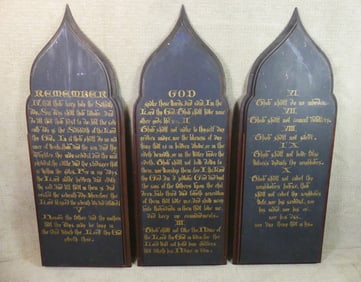 3 LARGE ANTIQUE RELIGIOUS WALL PLAQUES