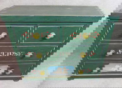 PAINTED CHEST WITH ECLIPSE SHIP