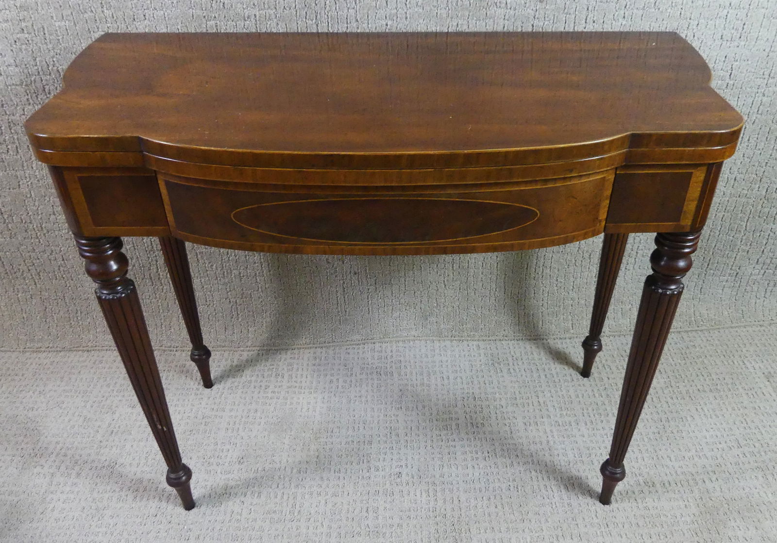 BAKER INLAID MAHOGANY CARD TABLE (1 of 3)