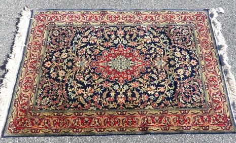 VINTAGE BLUE KASHAN SCATTER RUG