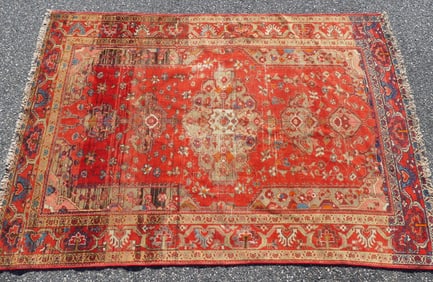 ANTIQUE ORANGE ORIENTAL SCATTER RUG