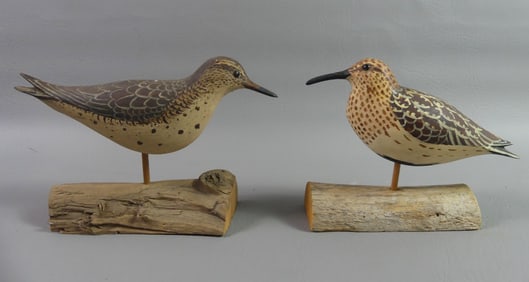 2 HERB HANCOCK CARVED BIRDS