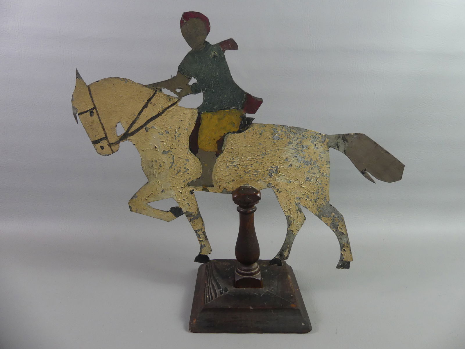 FOLK ART METAL MAN ON HORSEBACK (1 of 2)