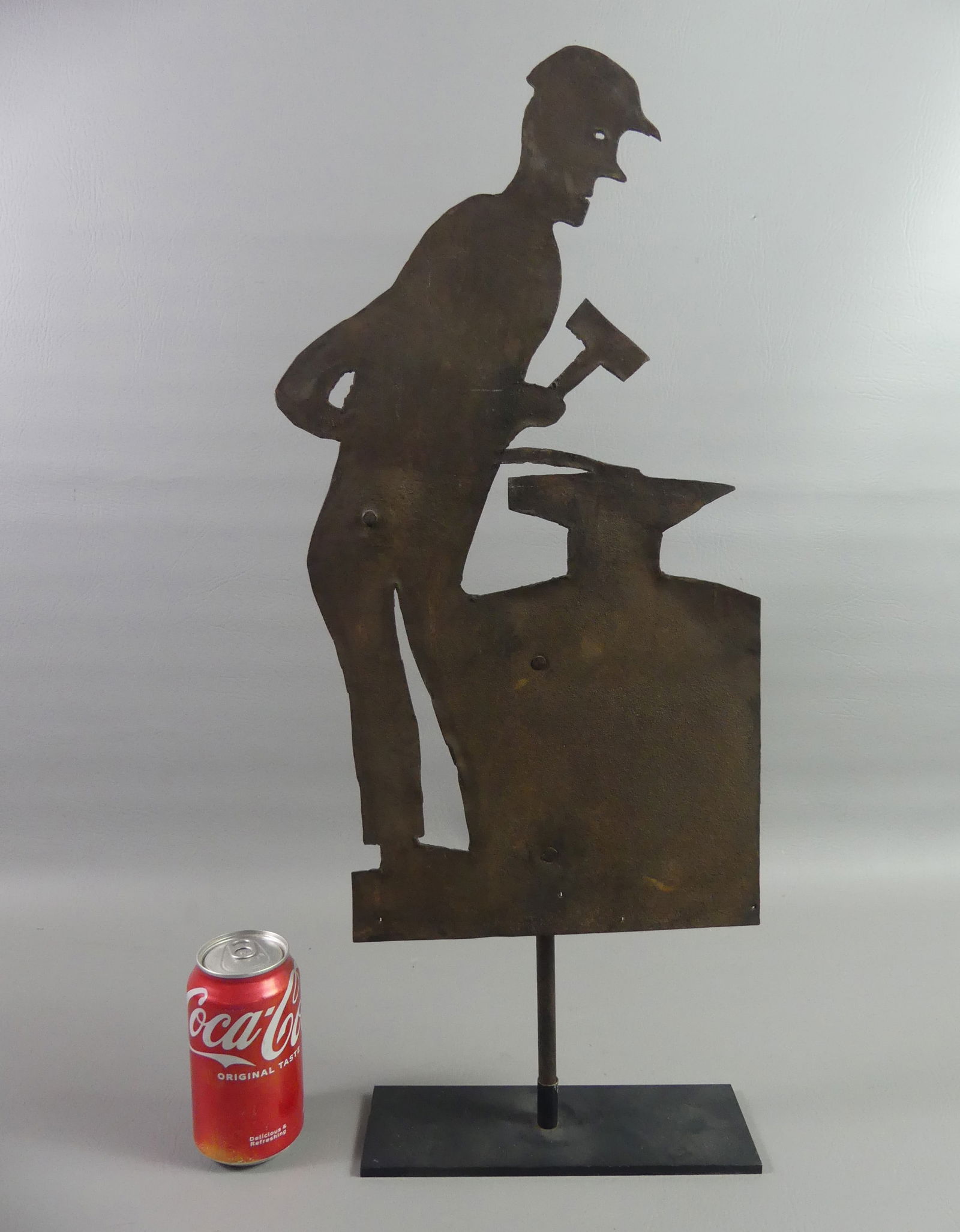 FOLK ART METAL BLACKSMITH FIGURE (1 of 2)