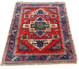 VINTAGE AFGHAN KAZAK SCATTER RUG