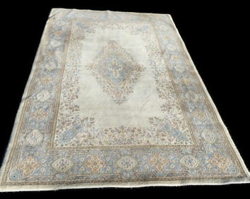 VINTAGE PASTEL KIRMAN LARGE SCATTER RUG