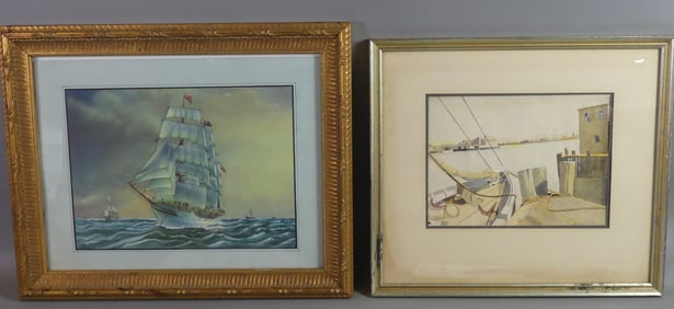 2 NAUTICAL WATERCOLOR PAINTINGS