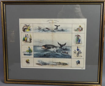 ANTIQUE GERMAN WHALING PRINT