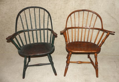 2 EARLY WINDSOR BOWBACK CHAIRS