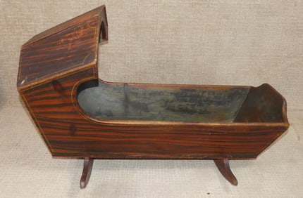 ANTIQUE GRAIN PAINTED CRADLE