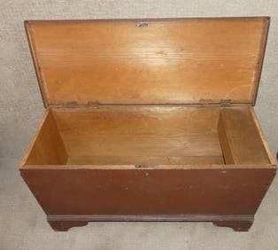ANTIQUE BLANKET CHEST - RED PAINT
