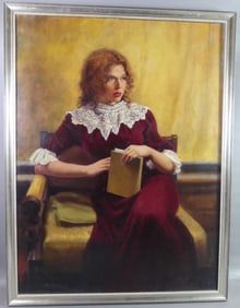 CLEMENT MICARELLI - PORTRAIT OF SEATED WOMAN