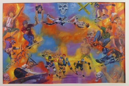 CLEMENT MICARELLI - X GAMES COLLAGE PAINTING
