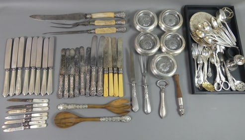 GROUP WEIGHTED STERLING & PLATED ITEMS