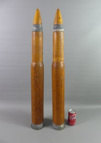 2 DUMMY OAK ARTILLERY SHELLS
