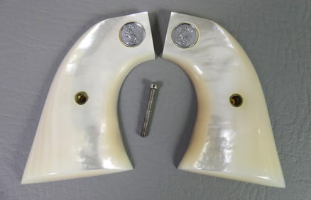 PAIR MOTHER OF PEARL COLT GRIPS
