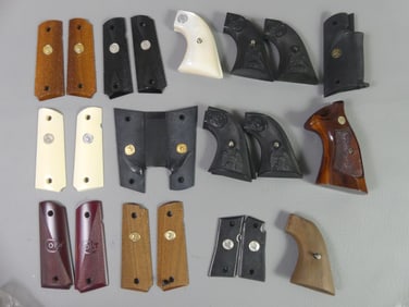 8 PAIRS OF WOOD PISTOL GRIPS