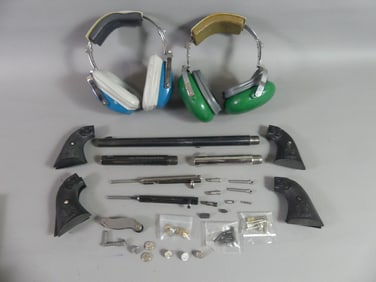 GUN PARTS & 2 EAR MUFFS