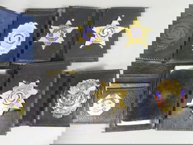 6 OBSOLETE POLICE BADGES - ASSORTED